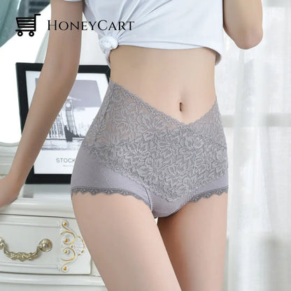 Womens Lace Panties Gray / Msuitable For Weight 40-60Kg/88-132Lb