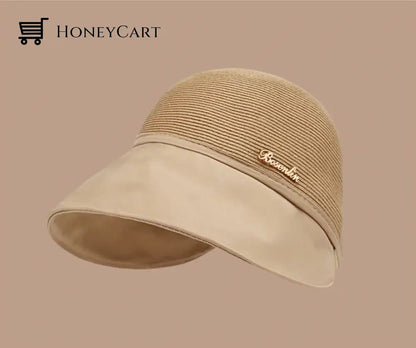 Womens Large Brim Sunscreen Hat For Beach Outing In Summer Khaki Tool