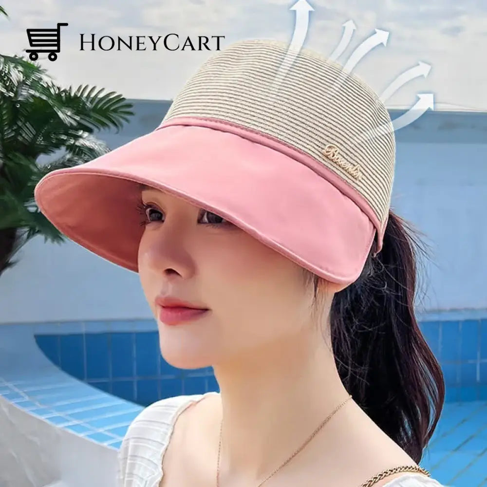 Womens Large Brim Sunscreen Hat For Beach Outing In Summer Tool