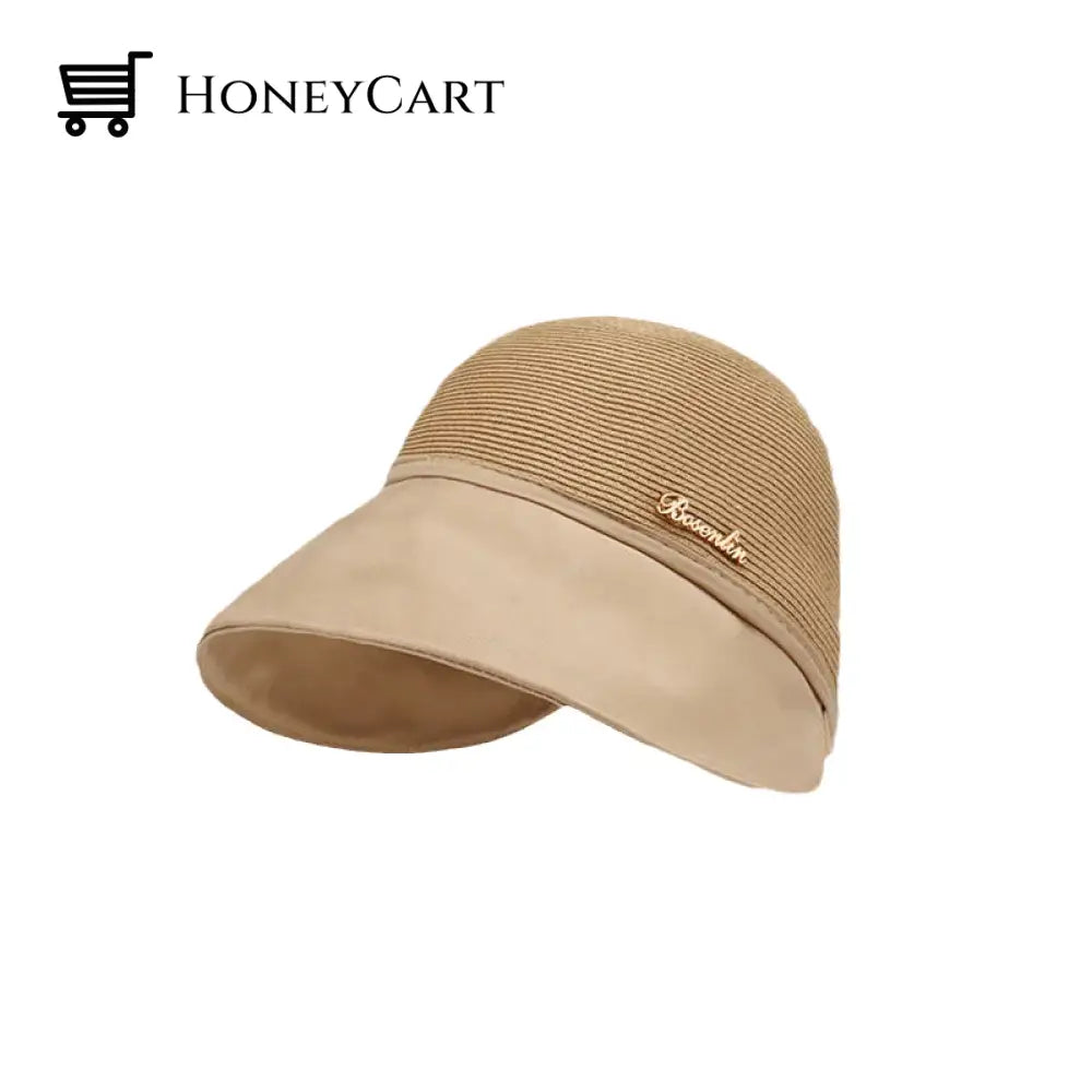 Womens Large Brim Sunscreen Hat Khaki