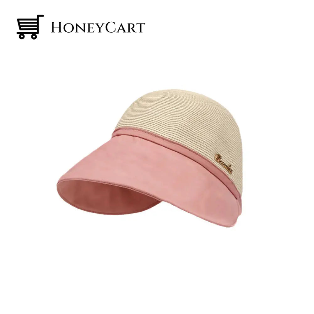 Womens Large Brim Sunscreen Hat Pink