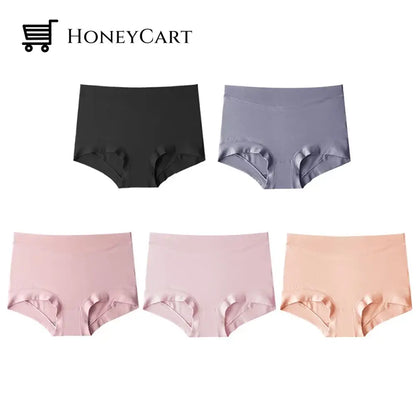 Womens Large Size High Waist Cotton Graphene Crotch Antibacterial Panties Black+Skin+Gray+Pink+Light