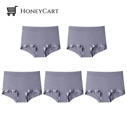 Womens Large Size High Waist Cotton Graphene Crotch Antibacterial Panties Gray*5 /