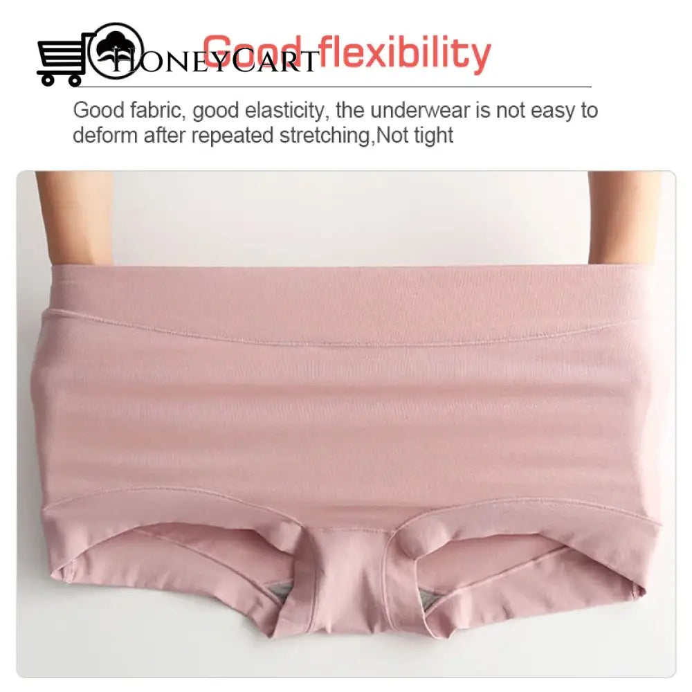 Womens Large Size High Waist Cotton Graphene Crotch Antibacterial Panties Underwear