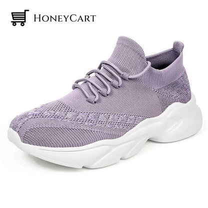 Womens Lightweight Breathable Sneakers Comfy Walking Shoes Purple / Us6/Uk4/Eu36