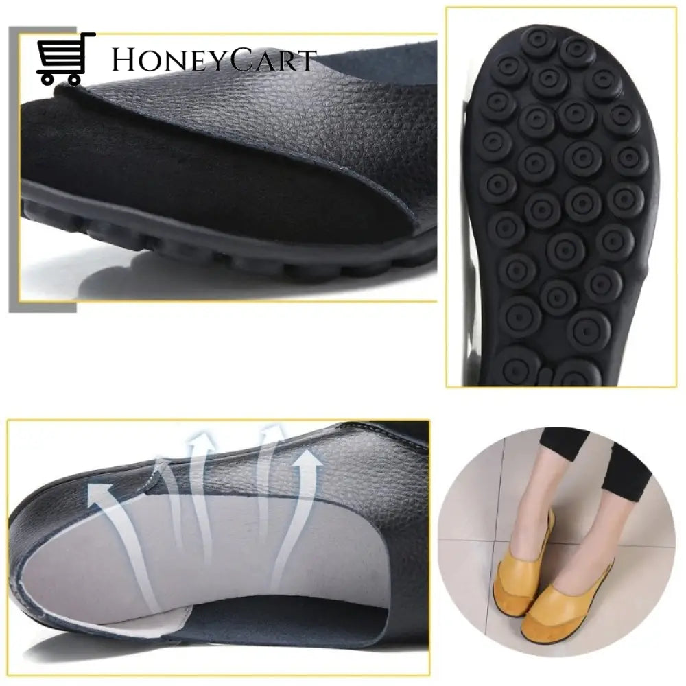 Womens Moccasins Soft Leather Flats For Bunions Womans