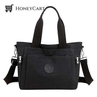 Womens Multicolor Large Capacity Tote Bag Black