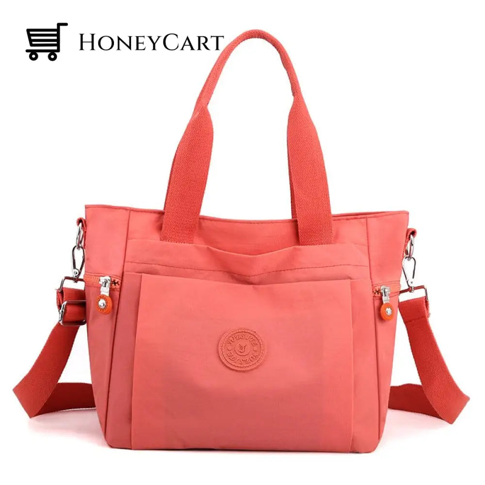 Womens Multicolor Large Capacity Tote Bag Orange