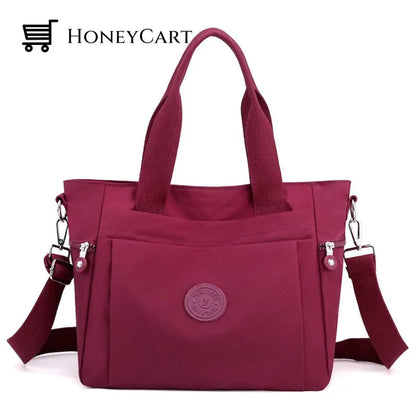 Womens Multicolor Large Capacity Tote Bag Red