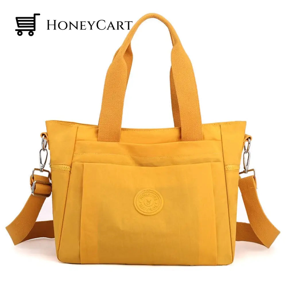 Womens Multicolor Large Capacity Tote Bag Yellow