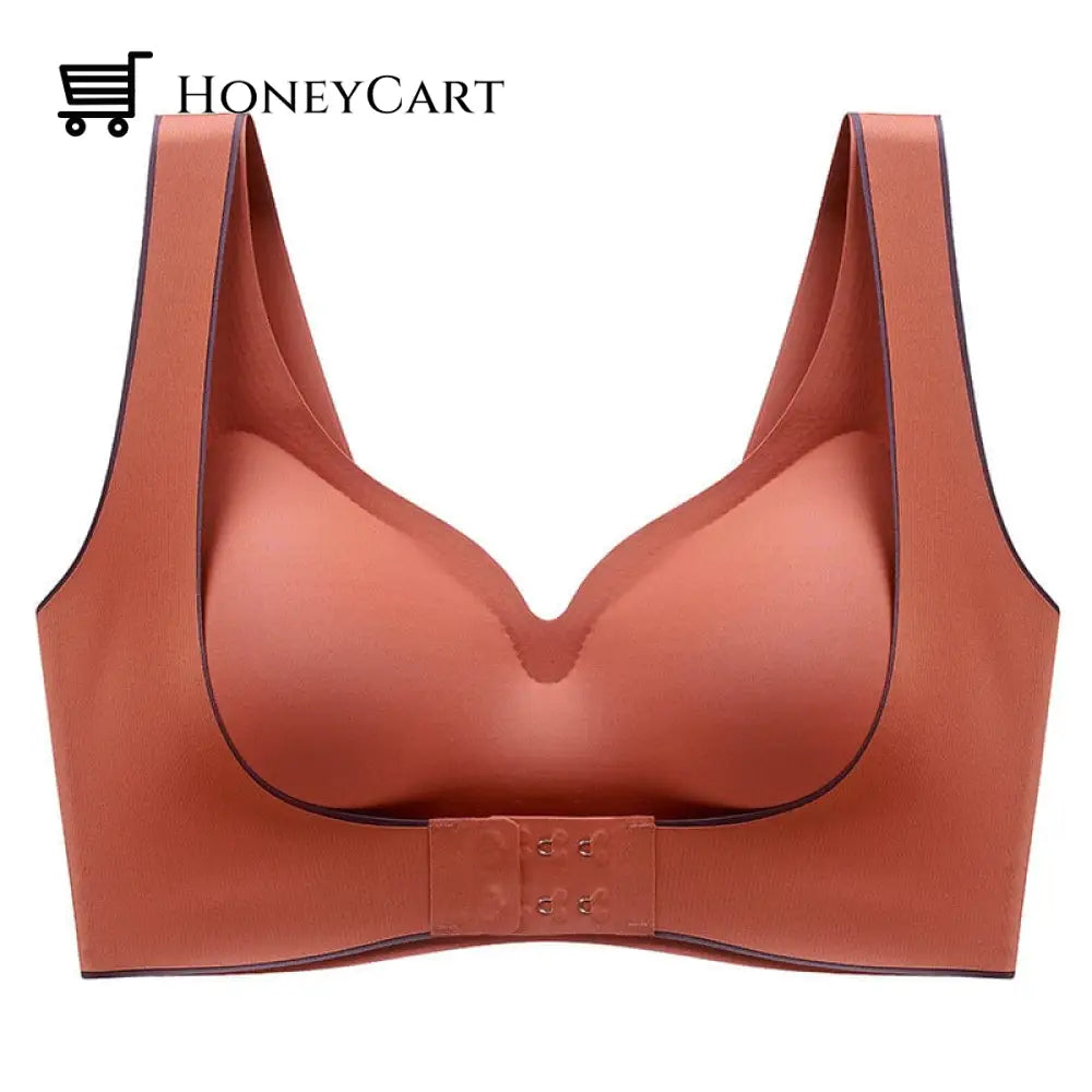 Womens Push-Up Latex Bra Orange / M