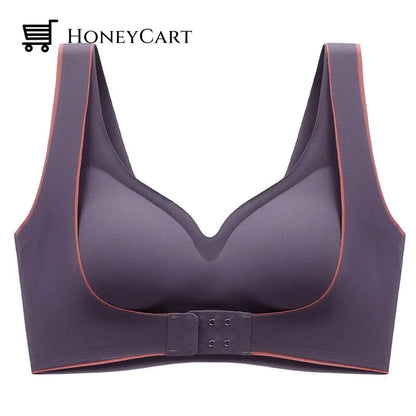 Womens Push-Up Latex Bra Purple / M