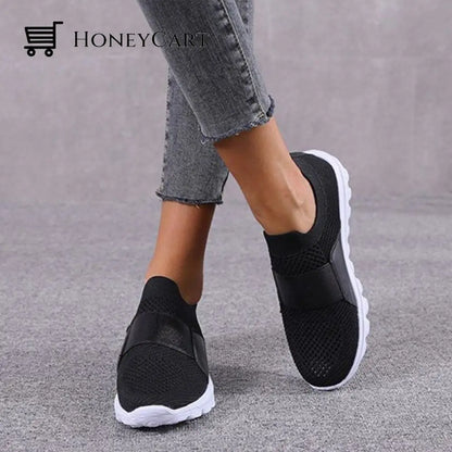 Womens Slip-On Sneakers Bunion Correction Shoes Black / 5