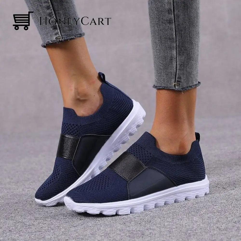 Womens Slip-On Sneakers Bunion Correction Shoes Blue / 5