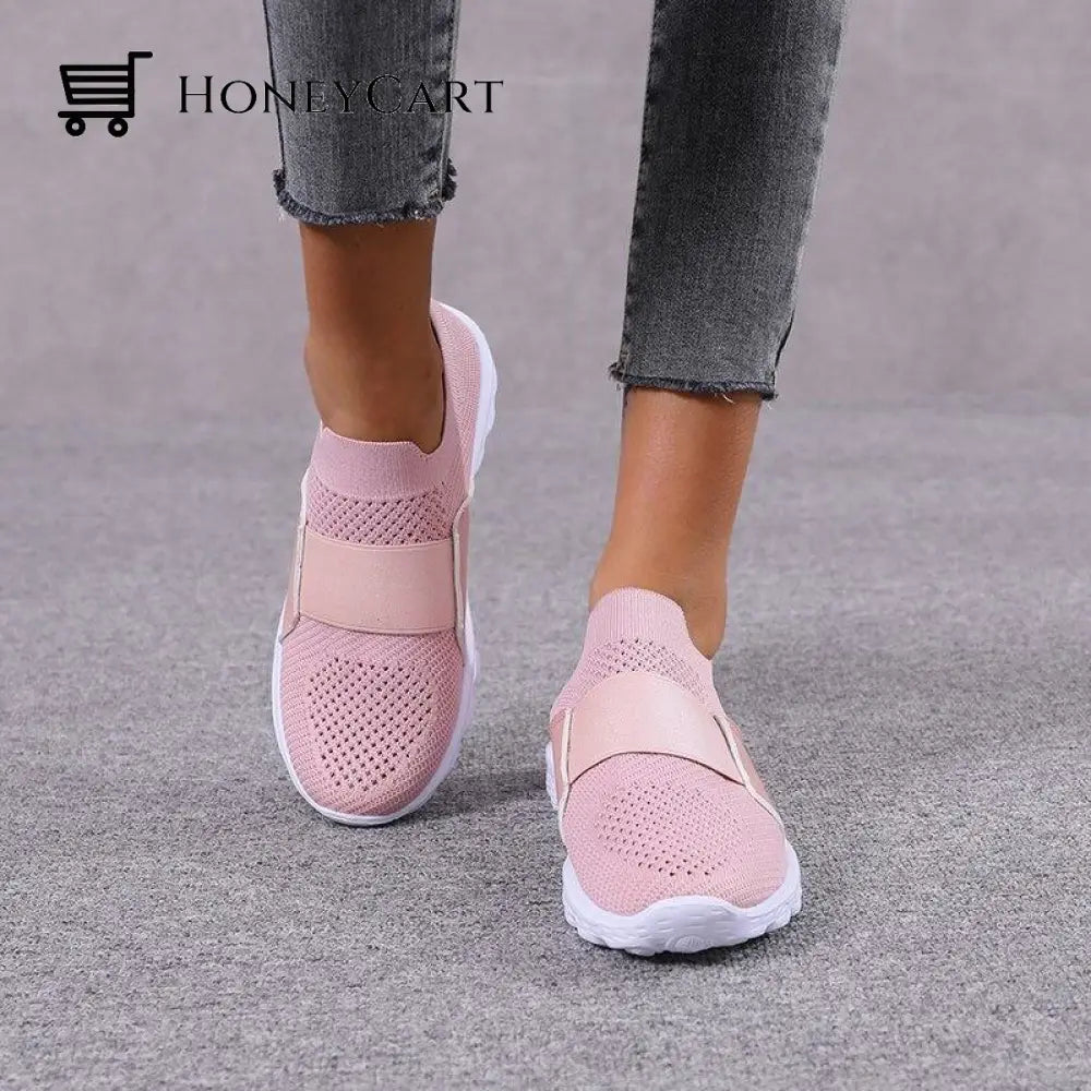 Womens Slip-On Sneakers Bunion Correction Shoes Pink / 5