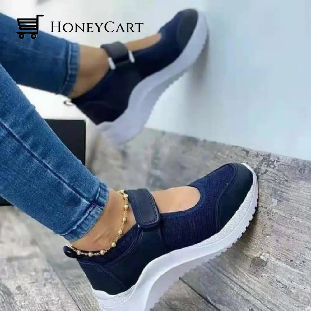 Womens Sneakers Shoes Flat Heel Round Toe Casual Minimalism Daily Walking Magic Tape Fall Spring
