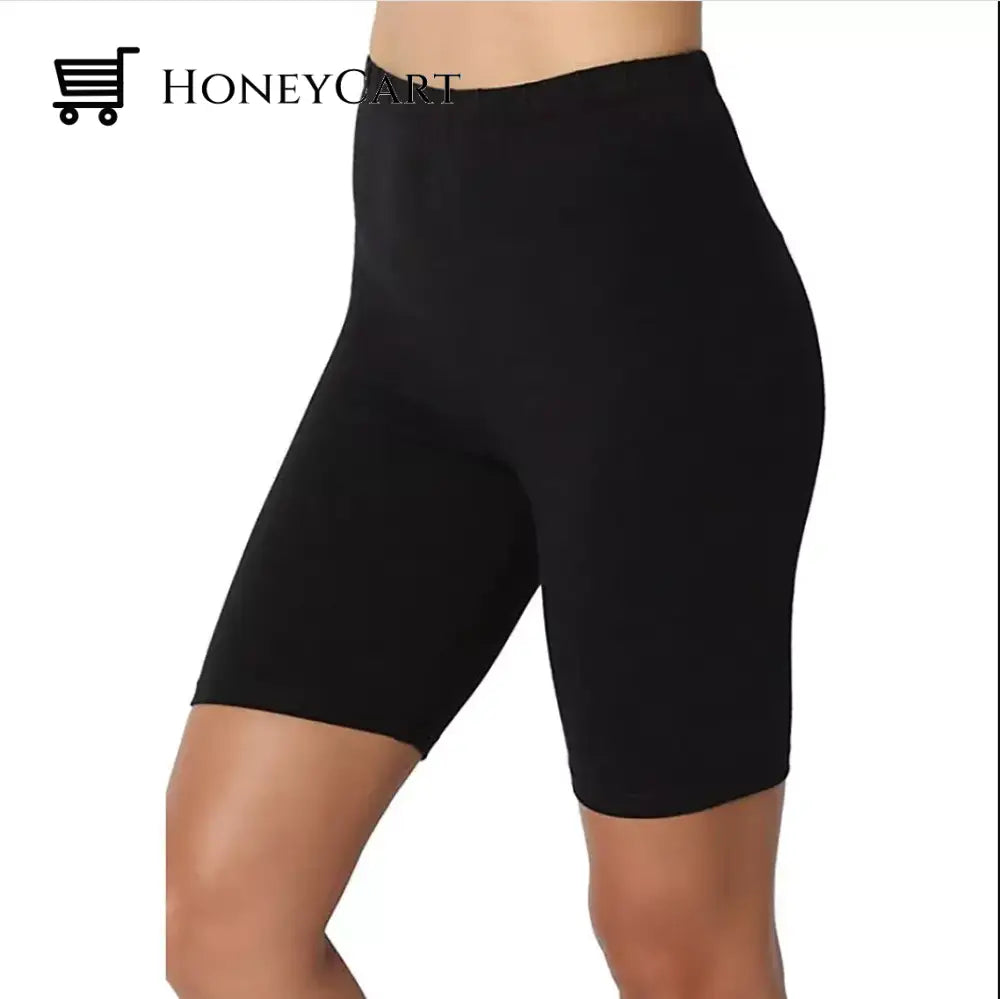 Womens Solid Color Flat Five-Point Yoga Sports And Leisure Pants Black / S Tool