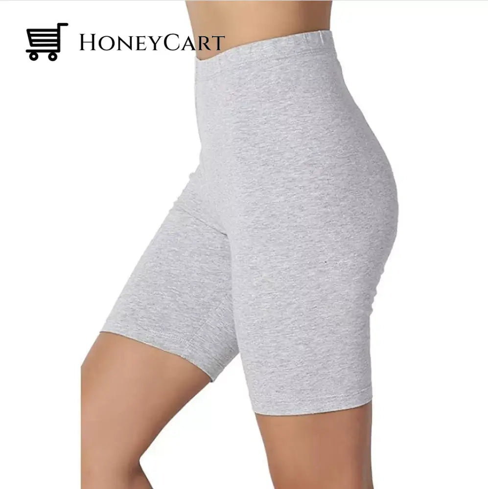 Womens Solid Color Flat Five-Point Yoga Sports And Leisure Pants Light Grey / S Tool