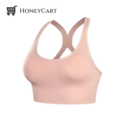 Womens Solid Color Sports Bra Skin / S