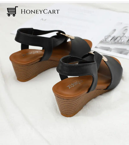 Womens Wedge Mules Platform Slides Slip On High Heel Dress Sandals Myx-Shoes