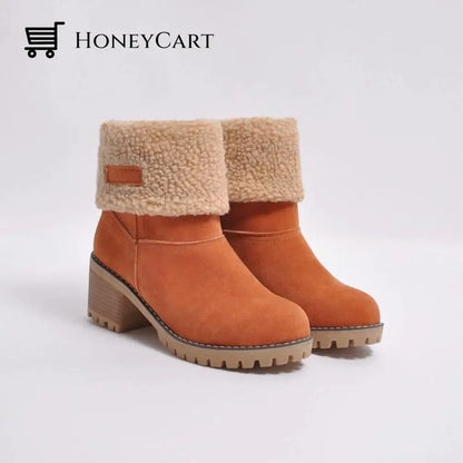 Womens Winter Boots With Fur For Warm Toes Orange / 4.5