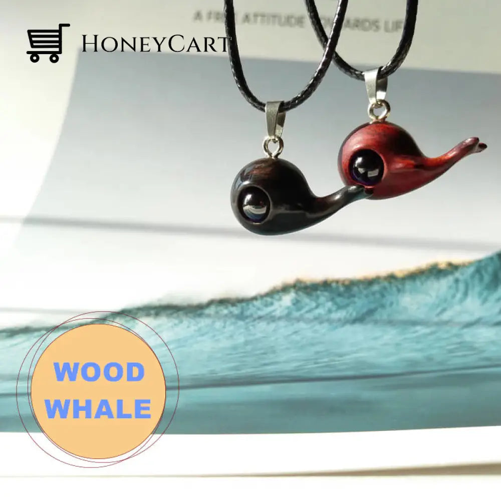 Wood Whale Pendant Necklace
