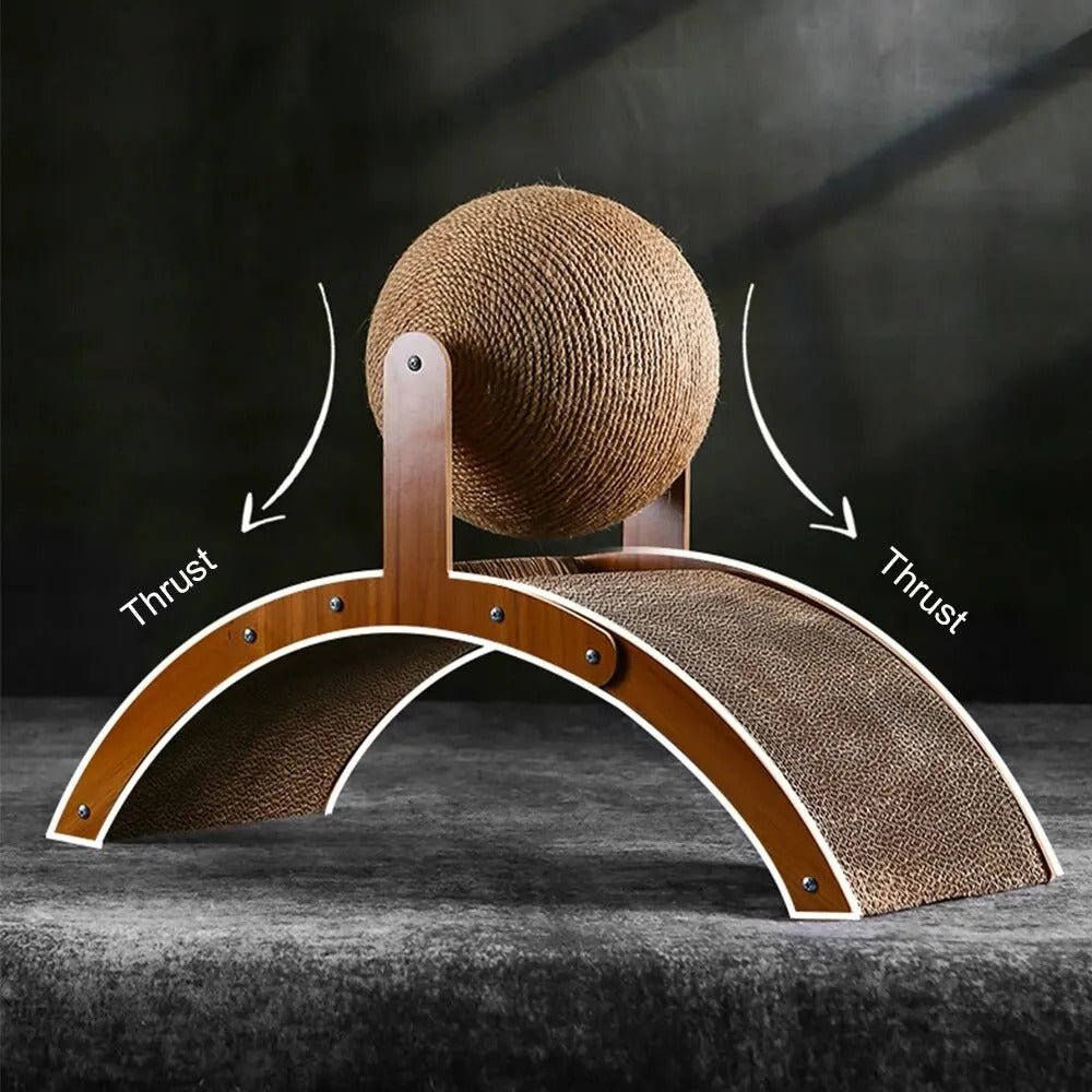 Wooden Cat Scratching Sphere - 2-in-1 Wooden  Paw Grinding Toy