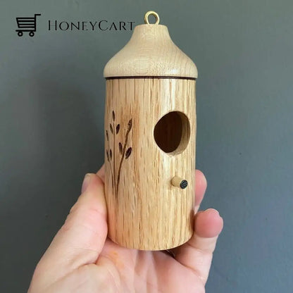 Wooden Hummingbird House-Gift For Nature Lovers Oak