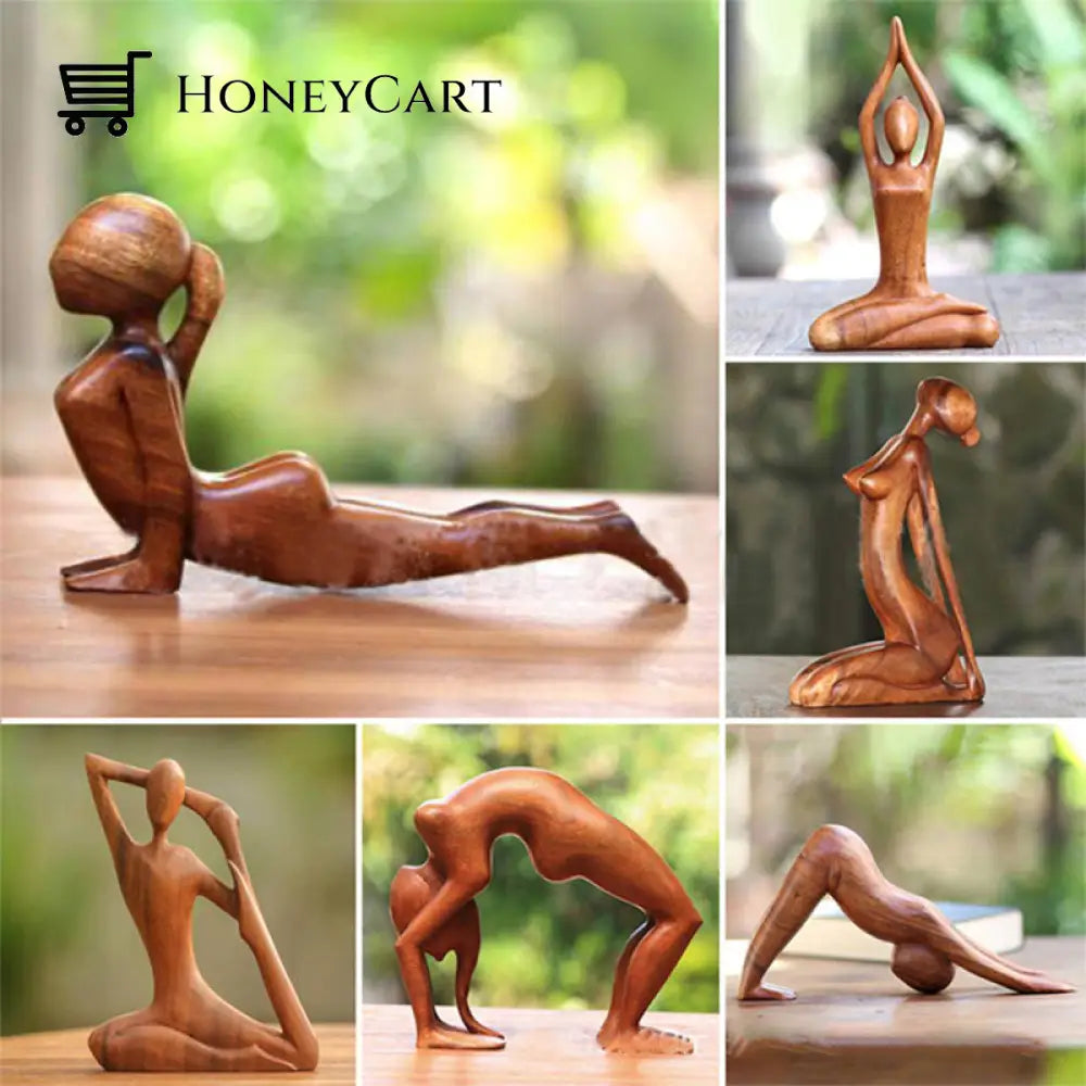 Wooden Yogi Sculpture