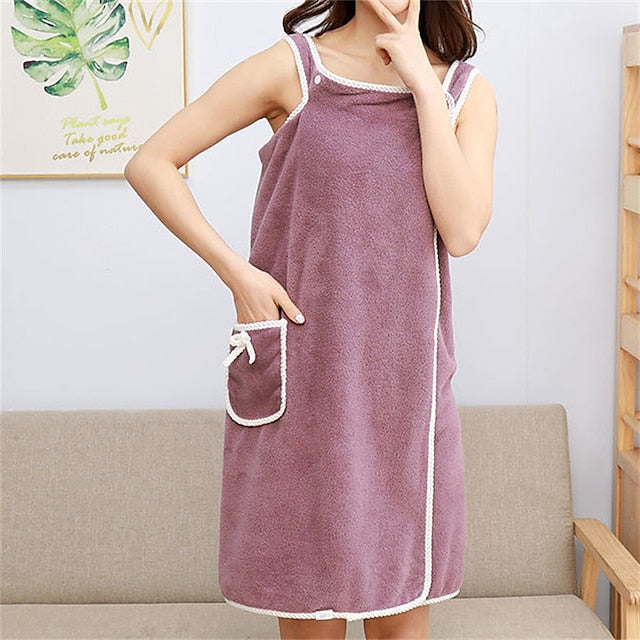 Plus Size 80-180 Catties  Wearable Bath Towel Sling Bathrobe Bath Skirt Thickened  Pure Cotton Absorbent