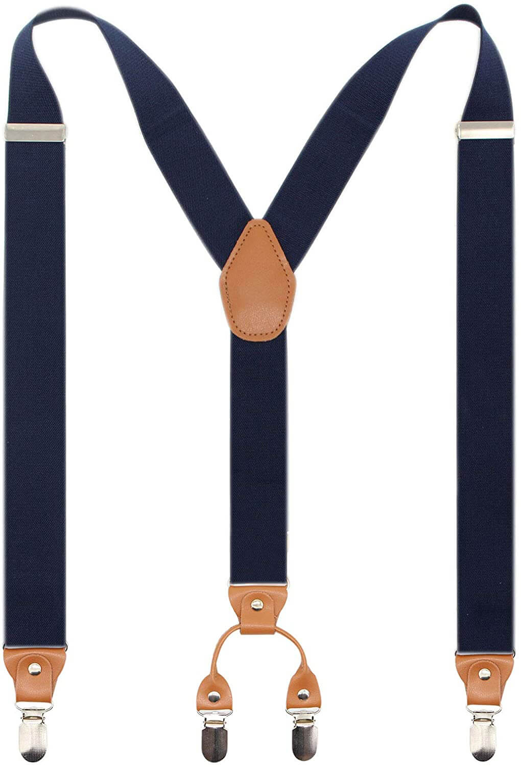 Men’s Y-Back 4 Metal Clip Elastic Wide Suspenders Perfect For Both Casual Or Formal