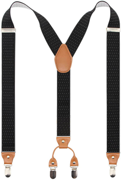 Men’s Y-Back 4 Metal Clip Elastic Wide Suspenders Perfect For Both Casual Or Formal