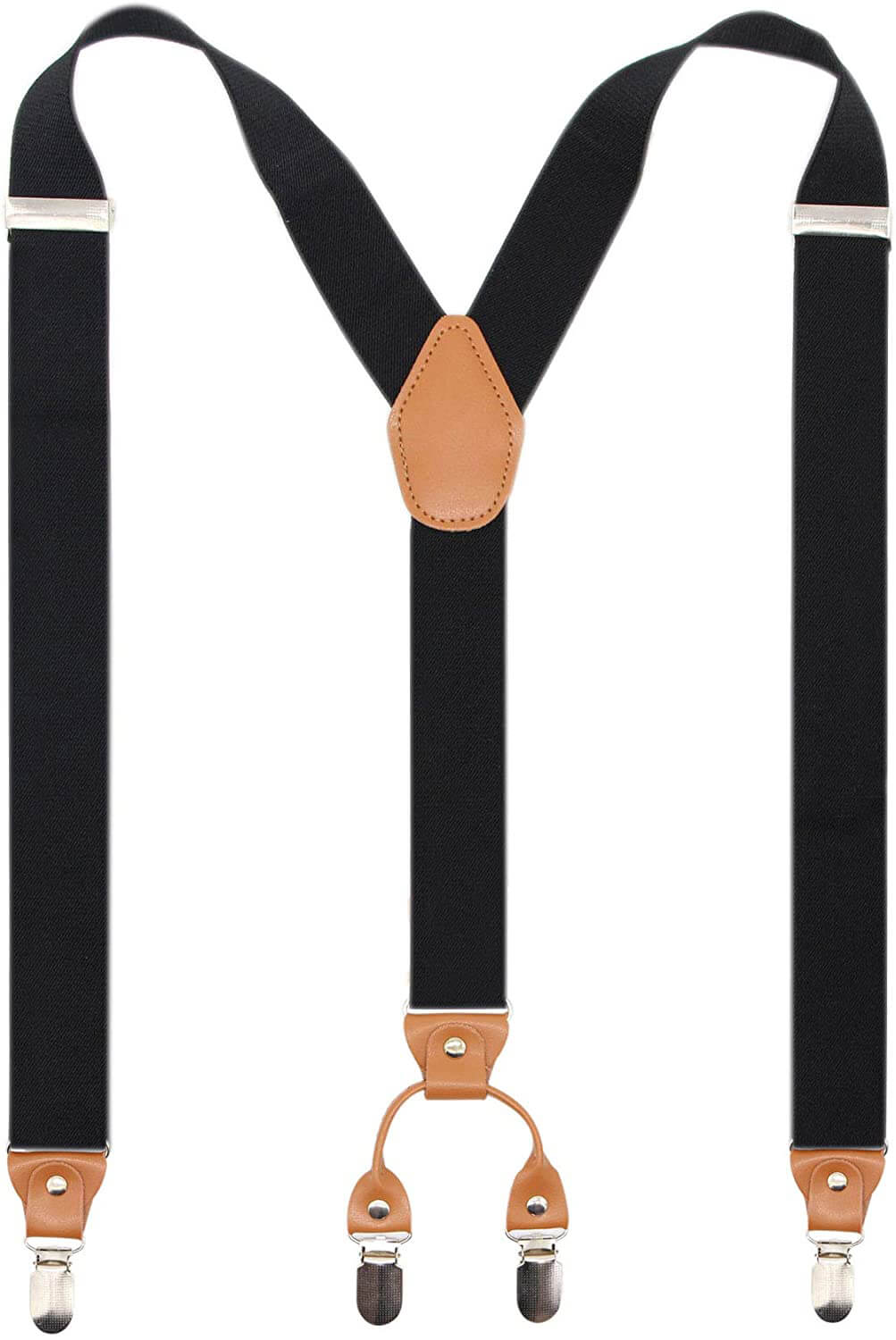 Men’s Y-Back 4 Metal Clip Elastic Wide Suspenders Perfect For Both Casual Or Formal