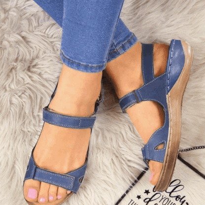 Women Open Toe Comfortable Flat Buckle Strap Sandals